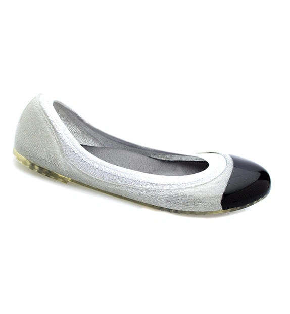Ja Vie Chic Black Cap & Silver Jelly Flats Duo