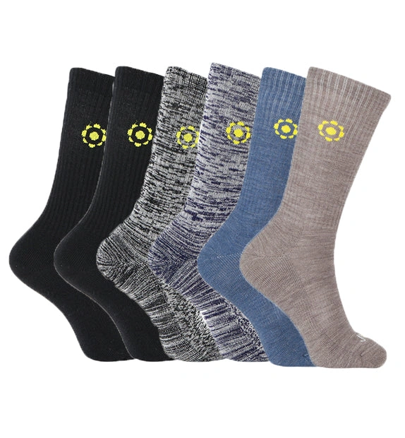 Cozy Merino Crew Socks 6-Pack Ultimate Comfort Everyday
